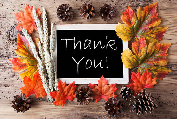 istock Chalkboard With Autumn Decoration, Thank You 598071362