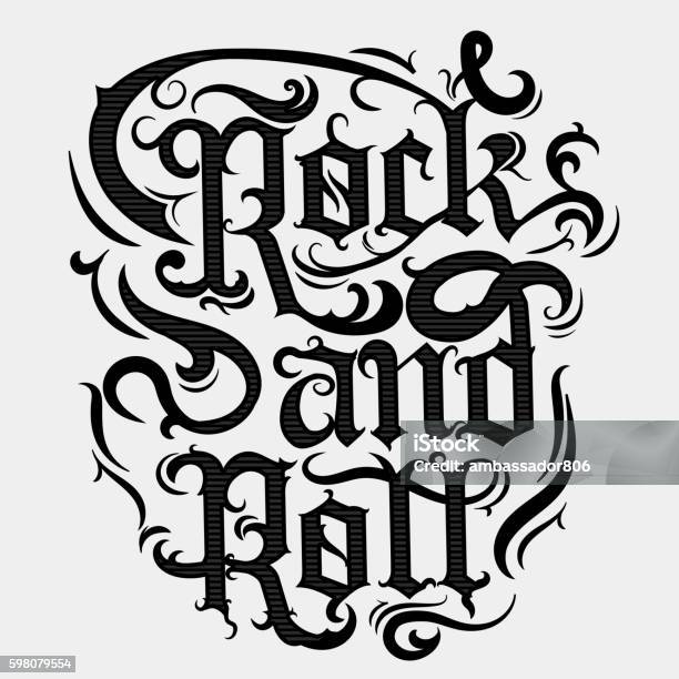 Rock Music Print Stock Illustration - Download Image Now - Rock - Object, Rolled Up, Accuracy