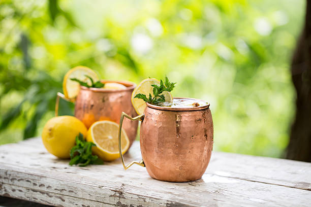 istock Moscow mules cocktail in copper mugs 598080072