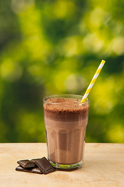 istock Chocolate Milkshake on wooden table 598080770