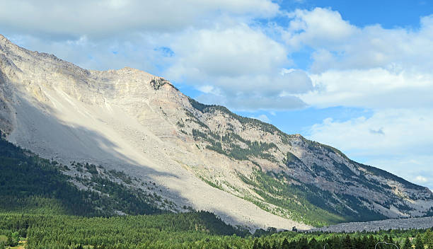 istock Crowsnest Pass and Frank Slide in summer looking west 598082724