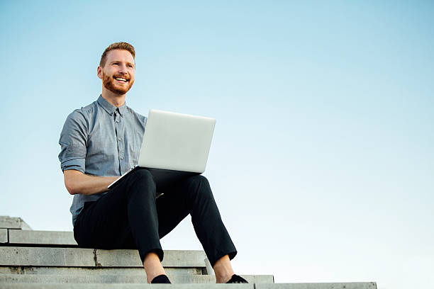 istock Young businessman working outdoor 598083552