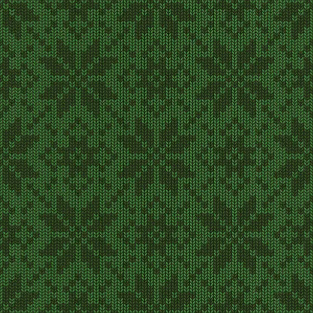 Vector illustration of Winter Holiday knitted seamless pattern