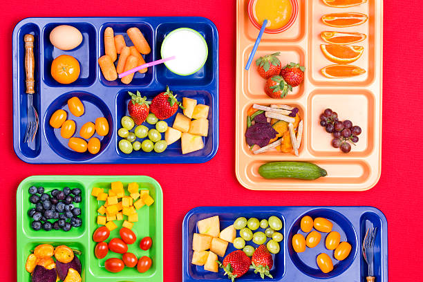 istock Four trays filled with fruit and vegetables 598085182