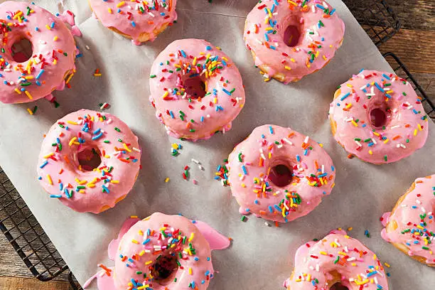 Photo of Homemade Sweet Donuts with Pink Frosting