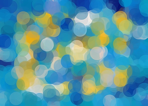 blue and yellow circle pattern abstract background