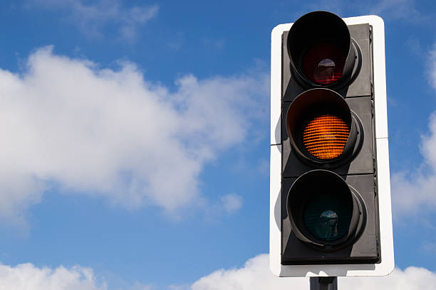 istock Amber street signal. 598086866
