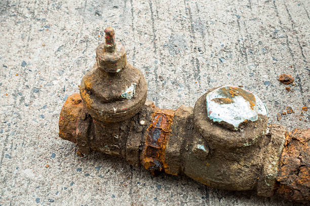 istock Poor condition of pipe and valve. 598089174
