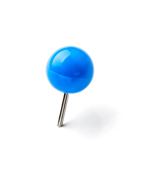 close up of a pushpin on white background with clipping path