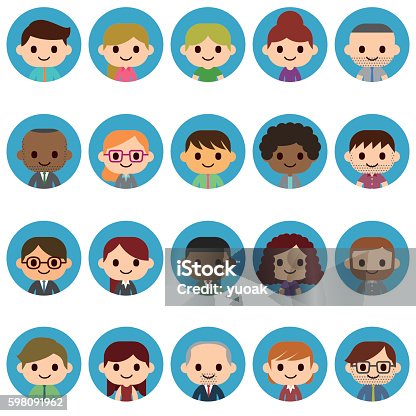 istock Smiling people icons 598091962