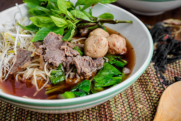 istock asian noodle soup with beef meatball with fresh vegetable 598094890