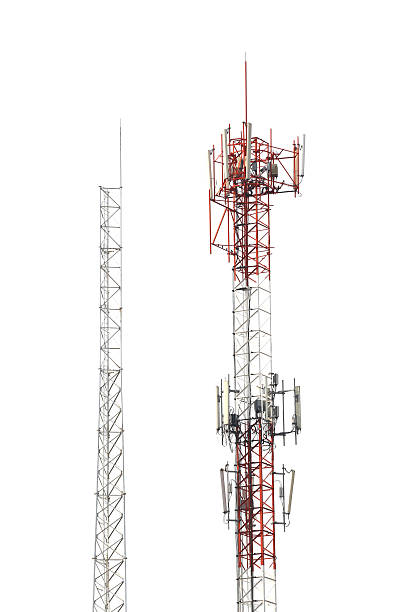 istock Antenna phone signal serving isolated on white. 598096840