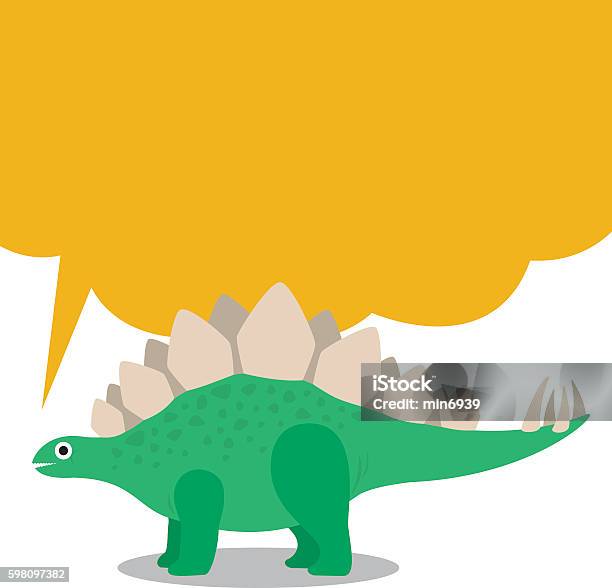 Cute Stegosaurus And Dialog Box Stock Illustration - Download Image Now - Ancient, Animal, Animal Bone