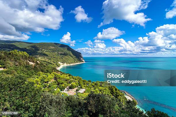 Mount Conero National Park Coastline In Sirolo Italy Stock Photo - Download Image Now