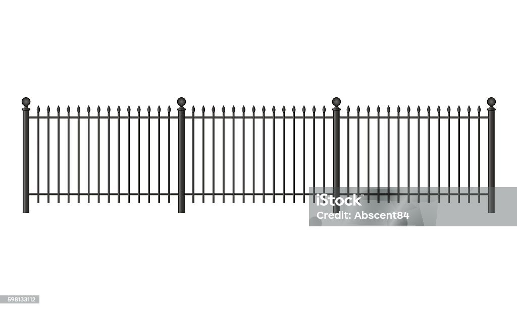 Black forged lattice fence Black forged lattice fence. vector illustration isolated on white background Fence stock vector