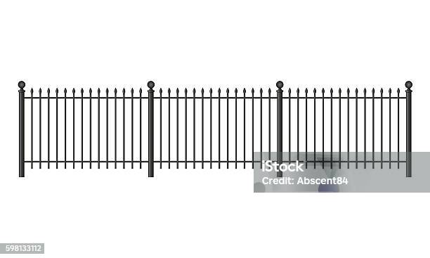 Black Forged Lattice Fence Stock Illustration - Download Image Now - Fence, Metal, Iron - Metal