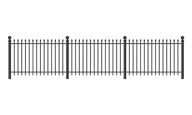 Vector illustration of Black forged lattice fence