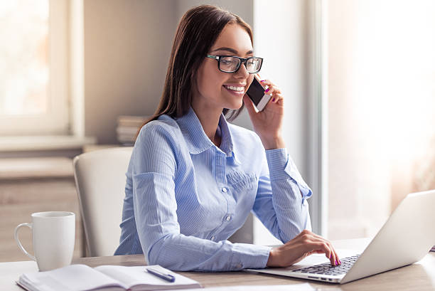 istock Attractive business lady in office 598133896