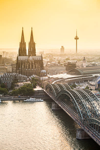 istock Koln cityscape with cathedral and steel bridge, Germany 598134488