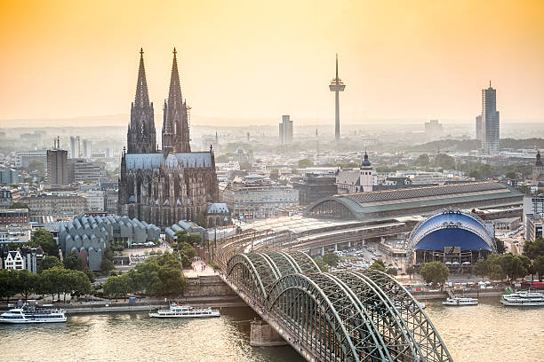 istock Koln cityscape with cathedral and steel bridge, Germany 598134672