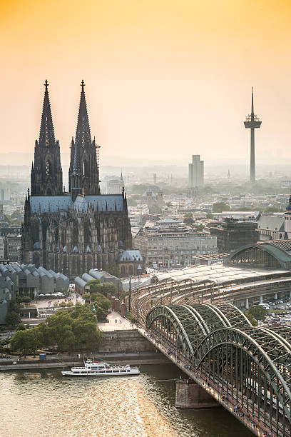 istock Koln cityscape with cathedral and steel bridge, Germany 598134864