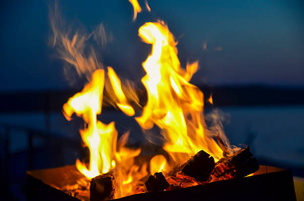 istock The firewood burning in a brazier. 598138240