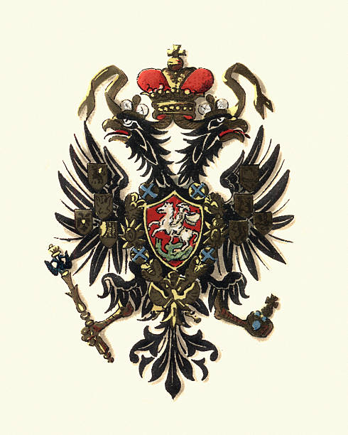 Coat of Arms of Russia, 1898 Coat of Arms of Russia, 1898 aquila heliaca stock illustrations