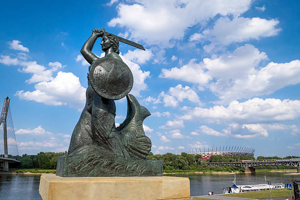 pomnik syrenki, warszawa, polska - warsaw mermaid zdjęcia i obrazy z banku zdjęć
