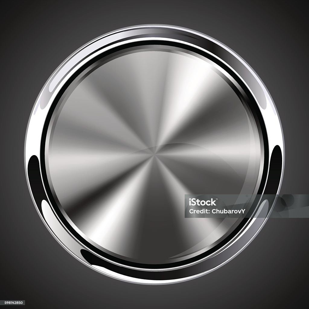 Metal Button 2d Vector Metal Button Stock Illustration - Download Image Now - Abstract ...