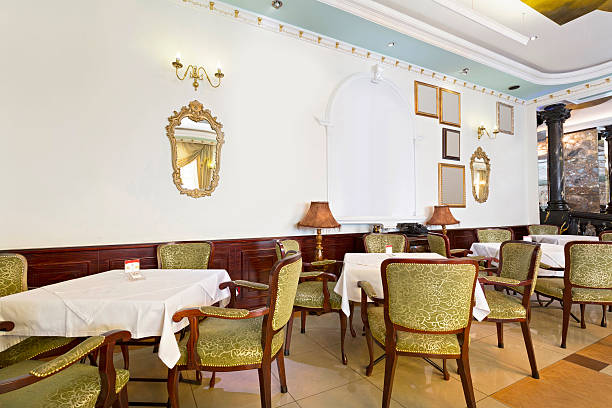 istock Interior of a restaurant in luxury villa 598142866