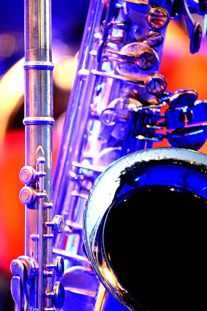 istock detail saxophone and flute on stage 598144122