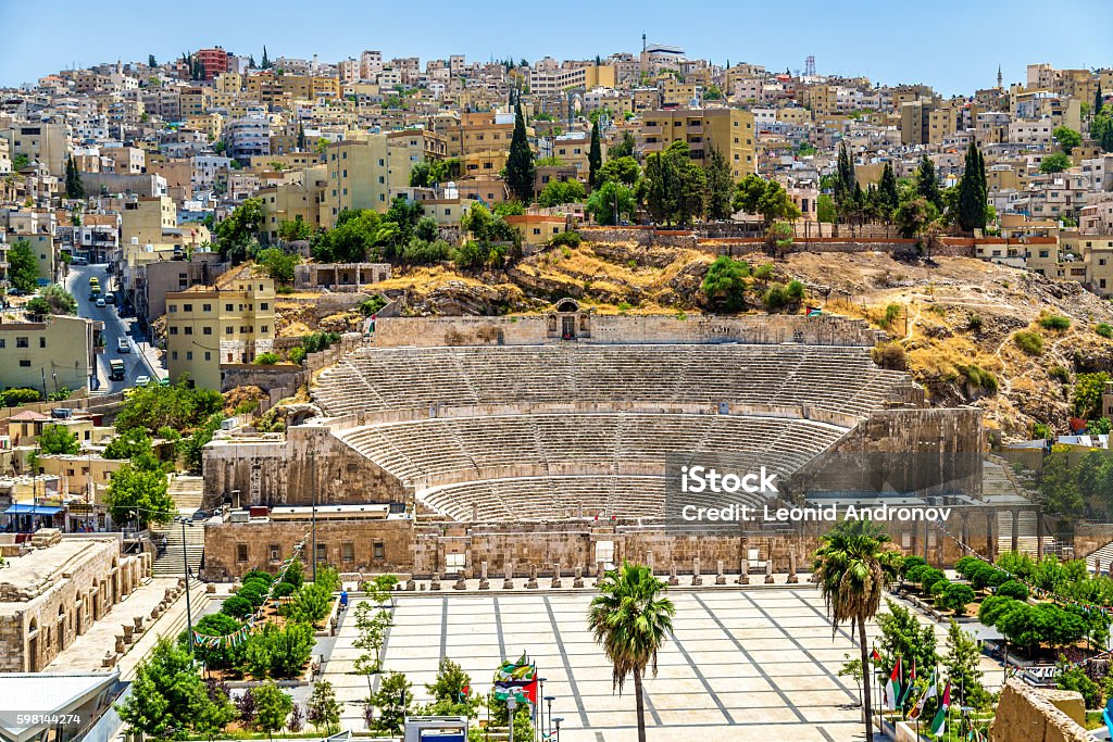 View on Roman Theater in Amman View on Roman Theater in Amman - Jordan Amman Stock Photo