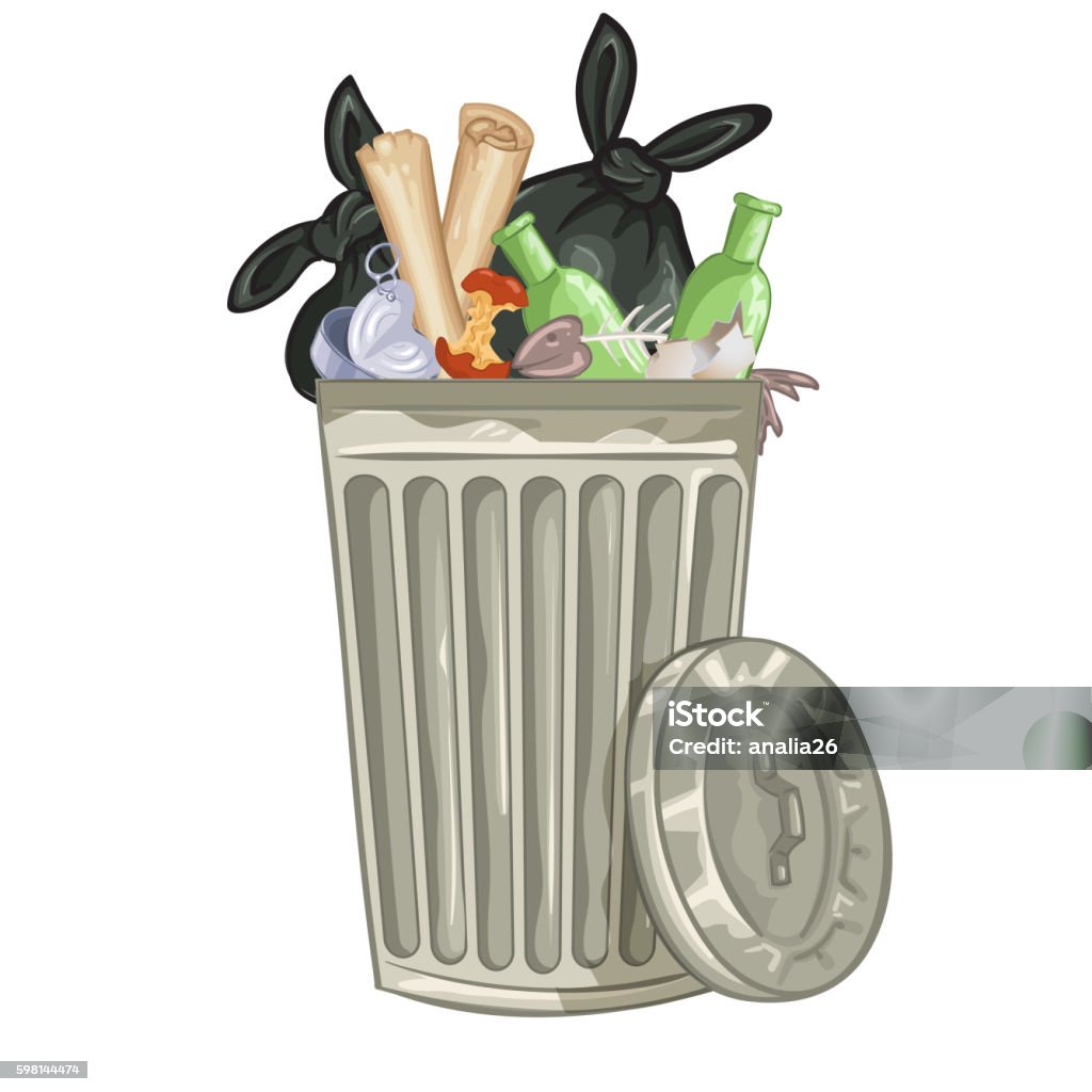 Illustration of a cartoon trash can. Illustration of a cartoon trash can.File saved in EPS 10 format and contains blend and transparency effect Garbage Can stock vector