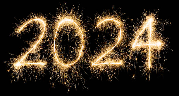 istock Sparkling golden New Year 2024 598146916