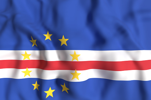 3d rendering of Republic of Cape Verde flag waving