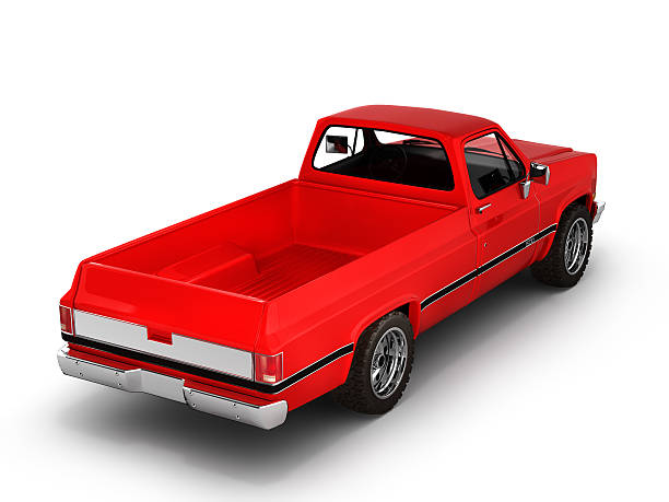 istock Red pickup truck isolated on white 3d 598149668