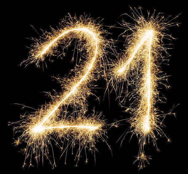 istock Sparkling golden celebration number twentyone 21st birthday 598151574