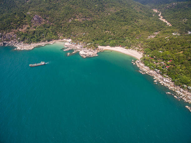 istock Aerial view of the beach with a barge 598151690