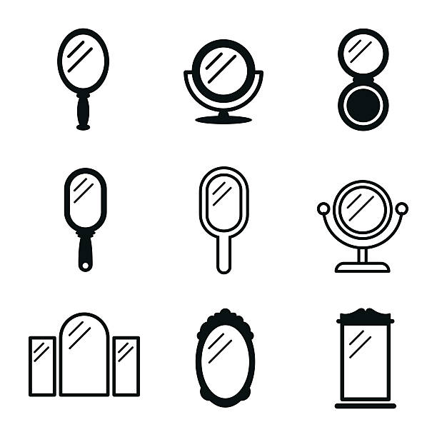 ilustrações de stock, clip art, desenhos animados e ícones de mirror vector icons. - mirror