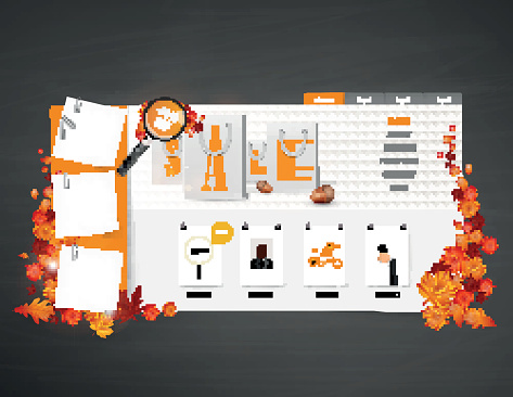 Fall Theme Website Autumn Theme Website Template Professional Vector Design Stock ...