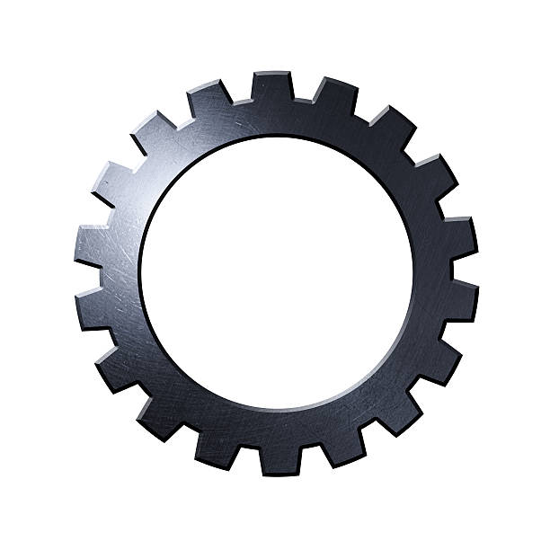 istock metal gear on isolated white background. 598153584
