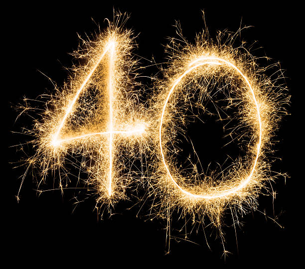 istock Sparkling golden celebration number fourty 40th birthday 598153848