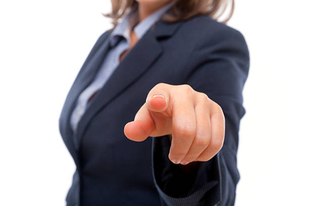 istock Businesswoman pointing 598153956