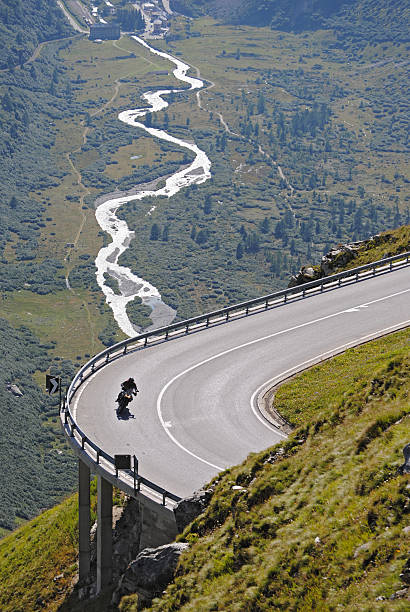 istock Motorcycle on the Furka pass 598158900