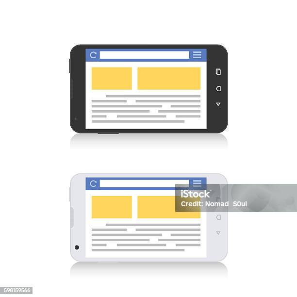 Mobile Phone Browser Horizontal Template Stock Illustration