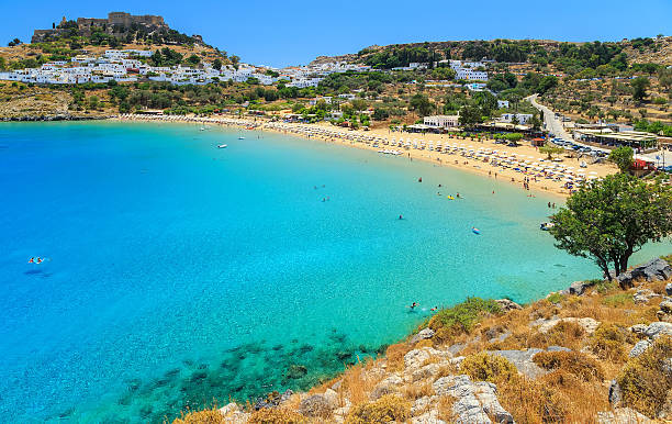 istock scenic Rhodes island, Lindos bay. Greece 598160166