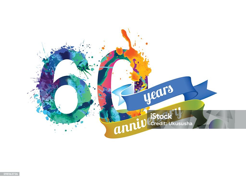 60. (60) Jahre Jubiläum - Lizenzfrei 60-64 Jahre Vektorgrafik