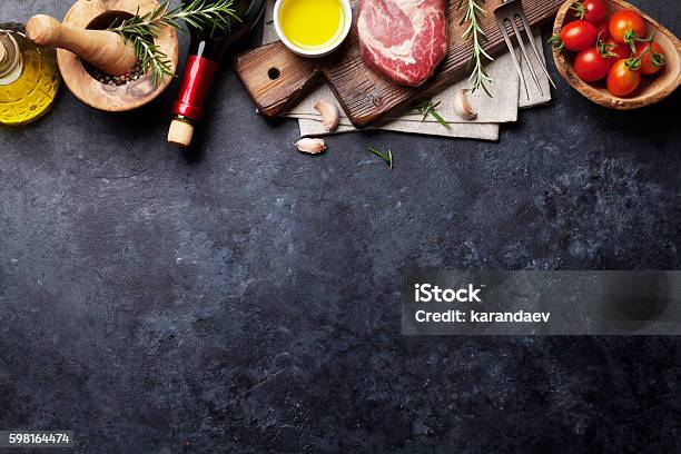 Raw Beef Steak Cooking Stock Photo - Download Image Now - Backgrounds, Food, Ingredient