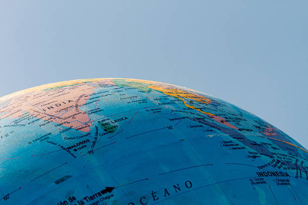 istock Globe with political division illuminated with sunlight and blue 598165648