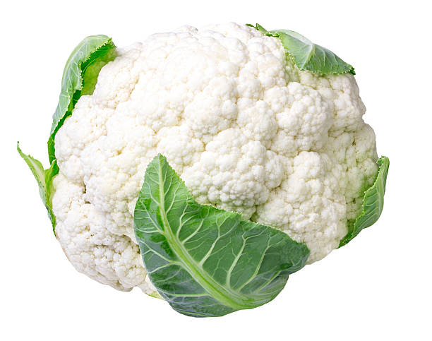 カリフラワー白で分離 - cauliflower vegetable white isolated ストックフォトと画像